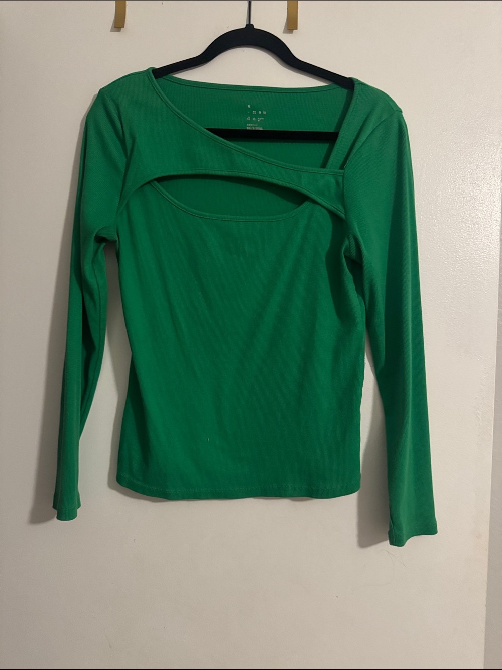 a new day Green Long-Sleeve Cutout Tee